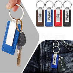 5Pcs 5 Colors PU Leather Keychain&nbsp;KEYC-SC0001-60