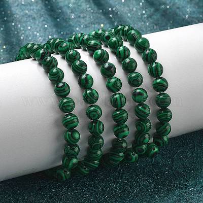 Synthetic Malachite(Dyed) Bead Stretch Bracelets&nbsp;BJEW-K212-B-031-1