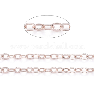 Brass Flat Oval Cable Chains&nbsp;CH030-RG-1