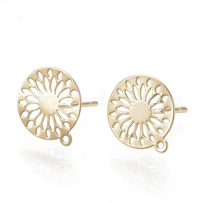 Brass Stud Earring Findings&nbsp;X-KK-S345-261G-1