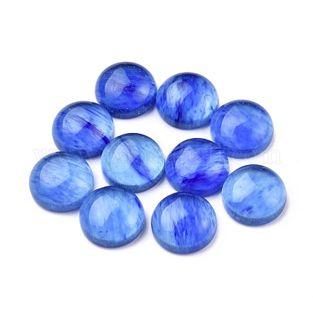 Watermelon Stone Glass Cabochons&nbsp;G-P393-R58-10MM-1