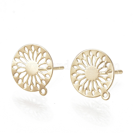 Brass Stud Earring Findings X-KK-S345-261G-1