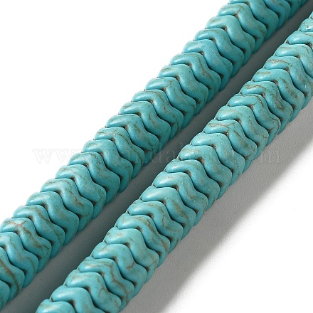 Synthetic Turquoise Dyed Beads Strands&nbsp;G-E594-21B-1