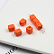 Opaque Acrylic Beads, Cube, Orange Red, 6x5x5mm, Hole: 1.8mm