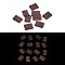 Luminous Resin Decoden Cabochons, Glow in the Dark, Cookie, Rectangle, 10.5x7.5x2.5mm