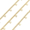 Brass Curb Chains, with Fan Charms, Cadmium Free & Nickel Free & Lead Free, Unwelded, with Spool, Real 18K Gold Plated, 2x1mm