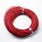 Spray Painted Cowhide Leather Cords, Red, 1.5mm, about 100yards/bundle(300 feet/bundle)