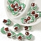 Handmade Porcelain Bright Glazed Beads, Flower, Saddle Brown, 16x14.5mm