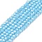 Electroplate Glass Beads Strands, Opaque Solid Color, AB Color Plated, Faceted, Rondelle, Light Sky Blue, 2.3~2.7x2mm, Hole: 0.4mm, about 135~140pcs/strand, 26~27cm