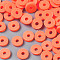 Handmade Polymer Clay Beads, Disc/Flat Round, Heishi Beads, Orange Red, 6x1mm, Hole: 2mm, about 23500pcs/1000g