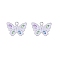 Alloy Rhinestone Pendants, Enamel Style, Butterfly, White, 18mm