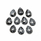 Natural Snowflake Obsidian Cabochons, teardrop, 17~18x12~13x5mm