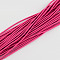 Elastic Cord, with Fibre Outside and Rubber Inside, Deep Pink, 2mm, about 109.36 yards(100m)/bundle