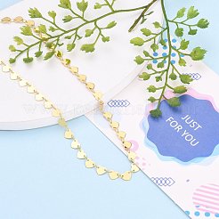 Brass Heart Link Chain Necklaces&nbsp;NJEW-JN03184-02