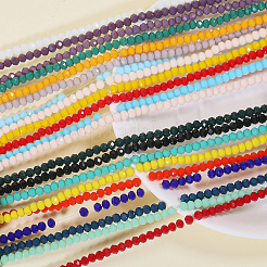 21 Strands 21 Colors Opaque Solid Color Glass Beads Strands&nbsp;EGLA-GO0001-03