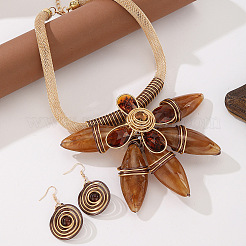 Aluminum & Resin Flower Statement Jewelry Set&nbsp;WGDD658-02