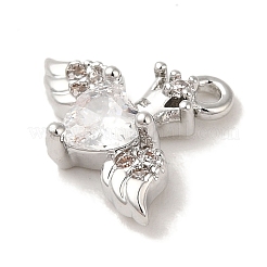 Brass Micro Pave Cubic Zirconia Pendants&nbsp;KK-K371-20P