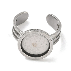 304 Stainless Steel Cuff Ring Findings&nbsp;STAS-B126-11A-P