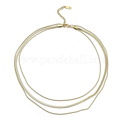 304 Stainless Steel Snake Chains 3 Layer Necklace for Women&nbsp;NJEW-C028-01G