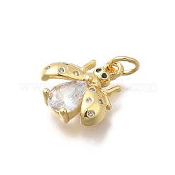 Brass Micro Pave Cubic Zirconia Pendants&nbsp;KK-D431-074A-01
