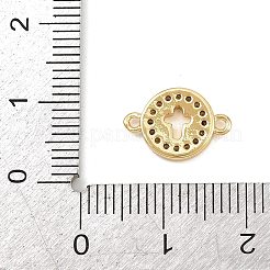 Brass Pave Clear Cubic Zirconia Donut Links Connector Charms&nbsp;KK-L251-09G-01