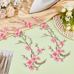4Pcs Plum Blossom Polyester Embroidery Cloth Sew on Appliques&nbsp;PATC-CY0001-58B