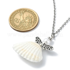 Natural Shell Fairy Pendant Necklace&nbsp;NJEW-JN04611