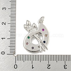 Rack Plating Brass Pave Colorful Cubic Zirconia Pendants&nbsp;X-KK-Z048-05P