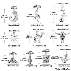 50Pcs 10 Style Tibetan Style Alloy Pendants&nbsp;FIND-CJ0001-60