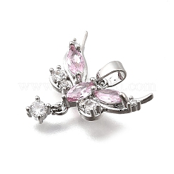 Brass Micro Pave Cubic Zirconia Pendants&nbsp;KK-N254-224P