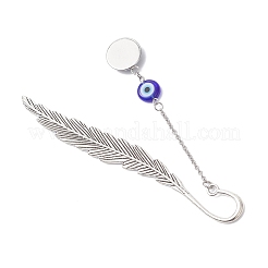 Tibetan Style Alloy Feather Bookmarks&nbsp;AJEW-JK00397