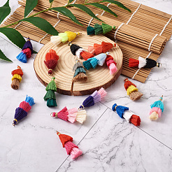 96Pcs 24 Colors Polycotton(Polyester Cotton) Tassel Pendant Decorations&nbsp;FIND-TA0001-27