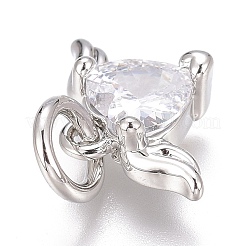 Brass Micro Pave Clear Cubic Zirconia Charms&nbsp;ZIRC-O035-26P