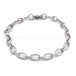 Tarnish Resistant Fashionable 304 Stainless Steel Engraved Vine Mother-son Chain Bracelets&nbsp;STAS-A028-B101P