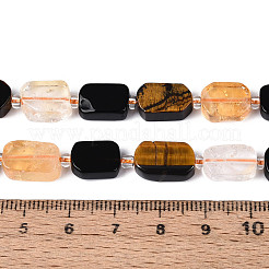 Natural Obsidian & Citrine & Tiger Eye Beads Strands&nbsp;G-N358-02A-05