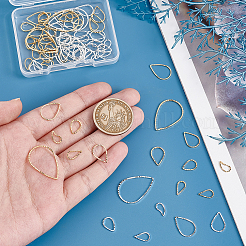 90Pcs 12 Style Teardrop Brass Linking Rings&nbsp;KK-PH0009-91