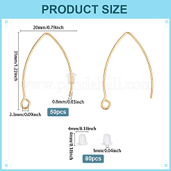 50Pcs 304 Stainless Steel Earring Hooks&nbsp;STAS-ME0001-51G