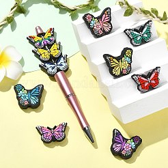 10Pcs 10 Styles Butterfly with Flower Food Grade Eco-Friendly Silicone Beads&nbsp;SIL-CJ0002-99