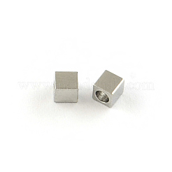 Tarnish Resistant 201 Stainless Steel Cube Spacer Beads&nbsp;STAS-S040-10