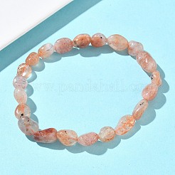 Natural Sunstone Beads Stretch Bracelets for Women&nbsp;BJEW-Z158-02C-01