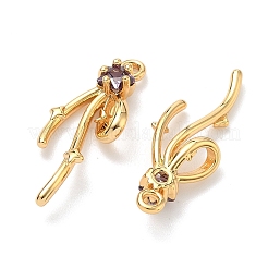 Brass Micro Pave Cubic Zirconia Pendants&nbsp;KK-A281-21G-03