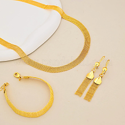 Vintage Alloy Chain Bracelets & Earrings & Necklaces Sets for Women&nbsp;AD1863