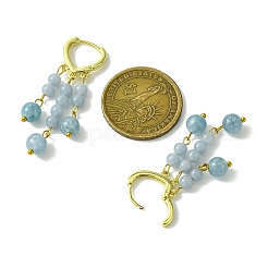 Natural Mixed Stone Hoop Earrings&nbsp;EJEW-JE06003