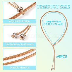 Waxed Polyester Cord Slider Necklace Making&nbsp;NJEW-TAC0018-03