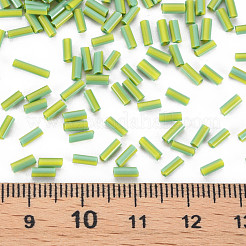 Opaque Colours Two Tone Seed Glass Bugle Beads&nbsp;SEED-T006-02A-02