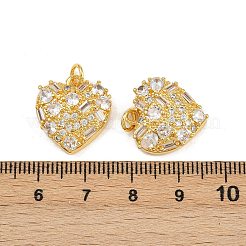 Brass Micro Pave Cubic Zirconia Pendants&nbsp;KK-C132-01C-G