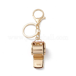 Shining Zinc Alloy Rhinestone Whistle Pendant Keychain&nbsp;KEYC-O014-01G-02
