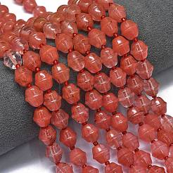 Synthetic Cherry Quartz Glass Beads Strands&nbsp;G-K389-D19-01
