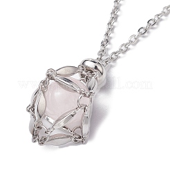 3Pcs 3 Style 304 Stainless Steel & Brass Macrame Pouch Empty Stone Holder for Pendant Necklaces Making&nbsp;NJEW-JN04442