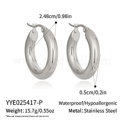 Ring Shape 304 Stainless Steel Huggie Hoop Earrings&nbsp;VO5499-2